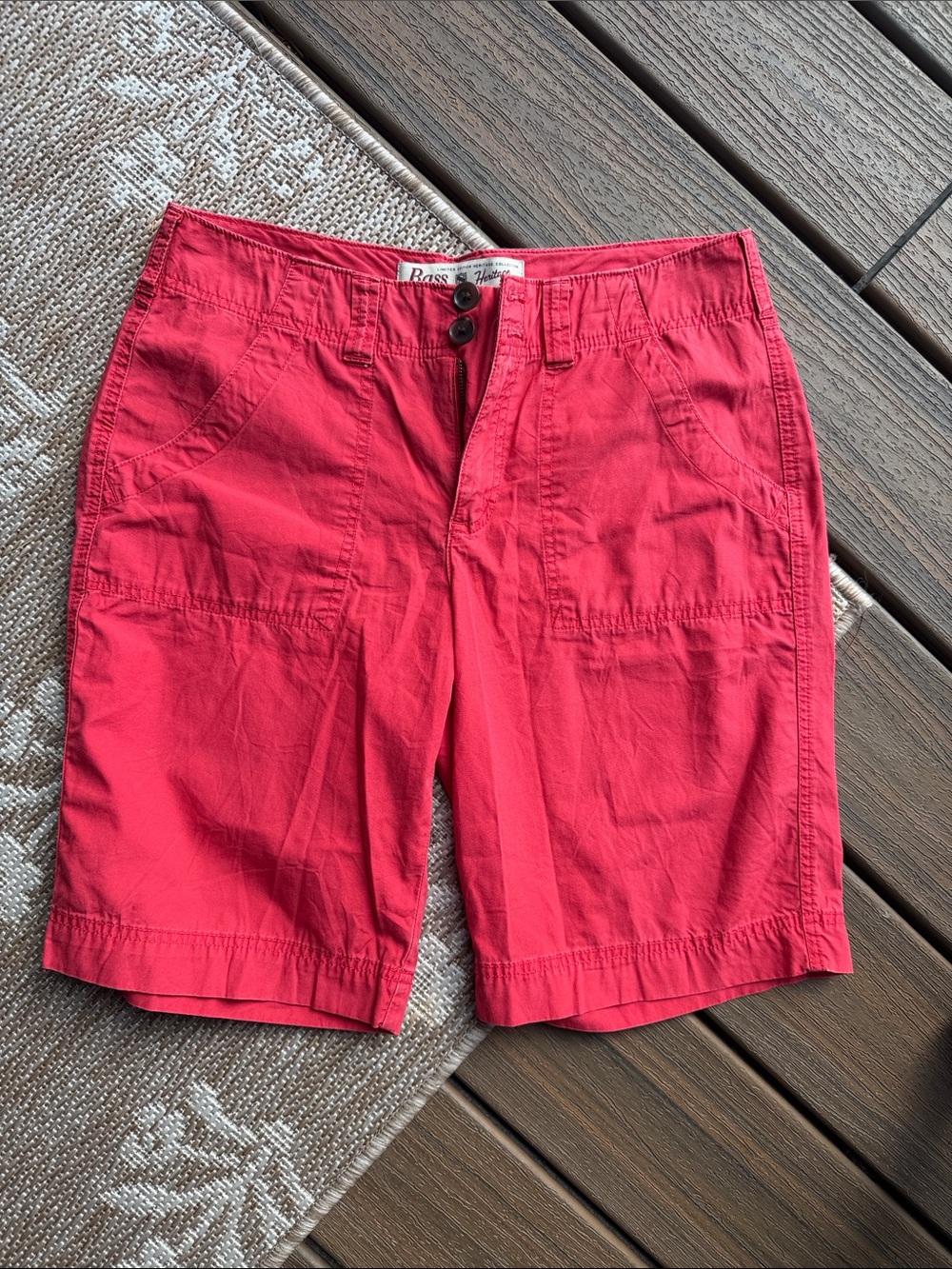 G.H. Bass & Co. Coral-Red Flat Front Shorts